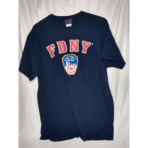 Vintage FDNY New York Fire Department T-Shirt Size  XL Blue  NYC